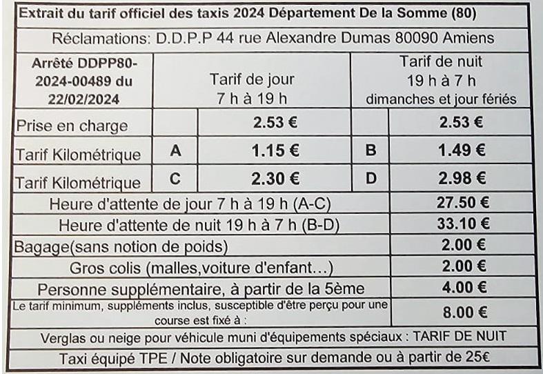 Tarif 2024